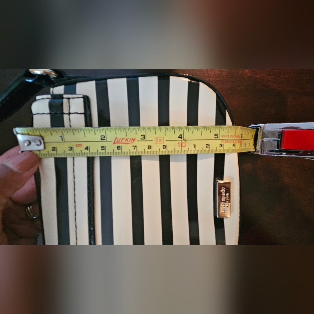 Kate Spade Chelsea Park Black and White Striped Crossbody Bag - Picture 4 of 12